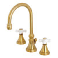 Thumbnail for Kingston Brass KS2987PX 8 in. Widespread Bathroom Faucet, Brushed Brass - BNGBath