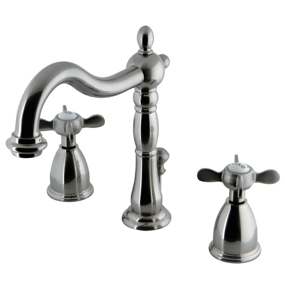 Kingston Brass KB1978BEX Essex Widespread Bathroom Faucet with Plastic Pop-Up, Brushed Nickel - BNGBath