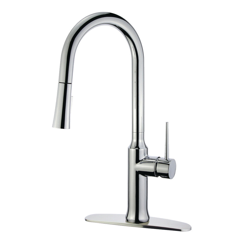 Gourmetier LS2721NYL Single-Handle Pull-Down Kitchen Faucet, Polished Chrome - BNGBath