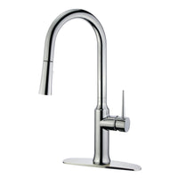 Thumbnail for Gourmetier LS2721NYL Single-Handle Pull-Down Kitchen Faucet, Polished Chrome - BNGBath