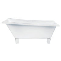Thumbnail for Aqua Eden VTRF673018A1 67-Inch Acrylic Single Slipper Clawfoot Tub (No Faucet Drillings), White/Polished Chrome - BNGBath