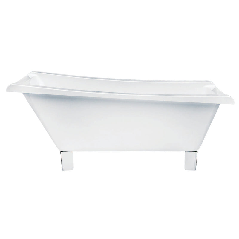 Aqua Eden VTRF673018A1 67-Inch Acrylic Single Slipper Clawfoot Tub (No Faucet Drillings), White/Polished Chrome - BNGBath