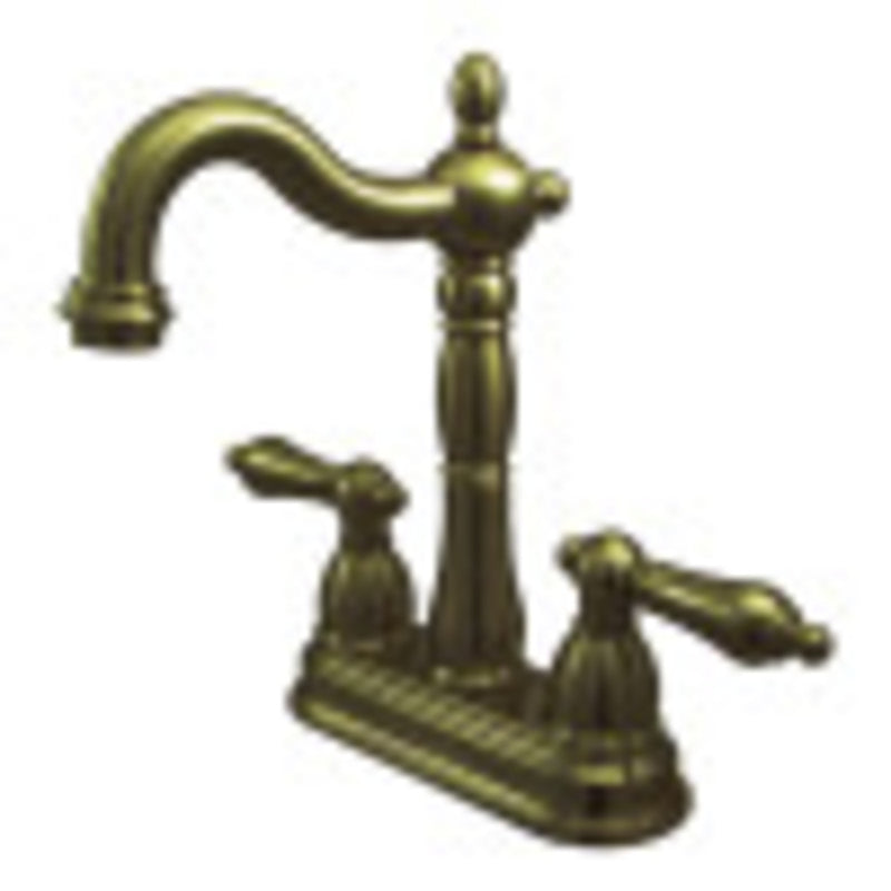 Kingston Brass KB1493AL Heritage Two-Handle Bar Faucet, Antique Brass - BNGBath