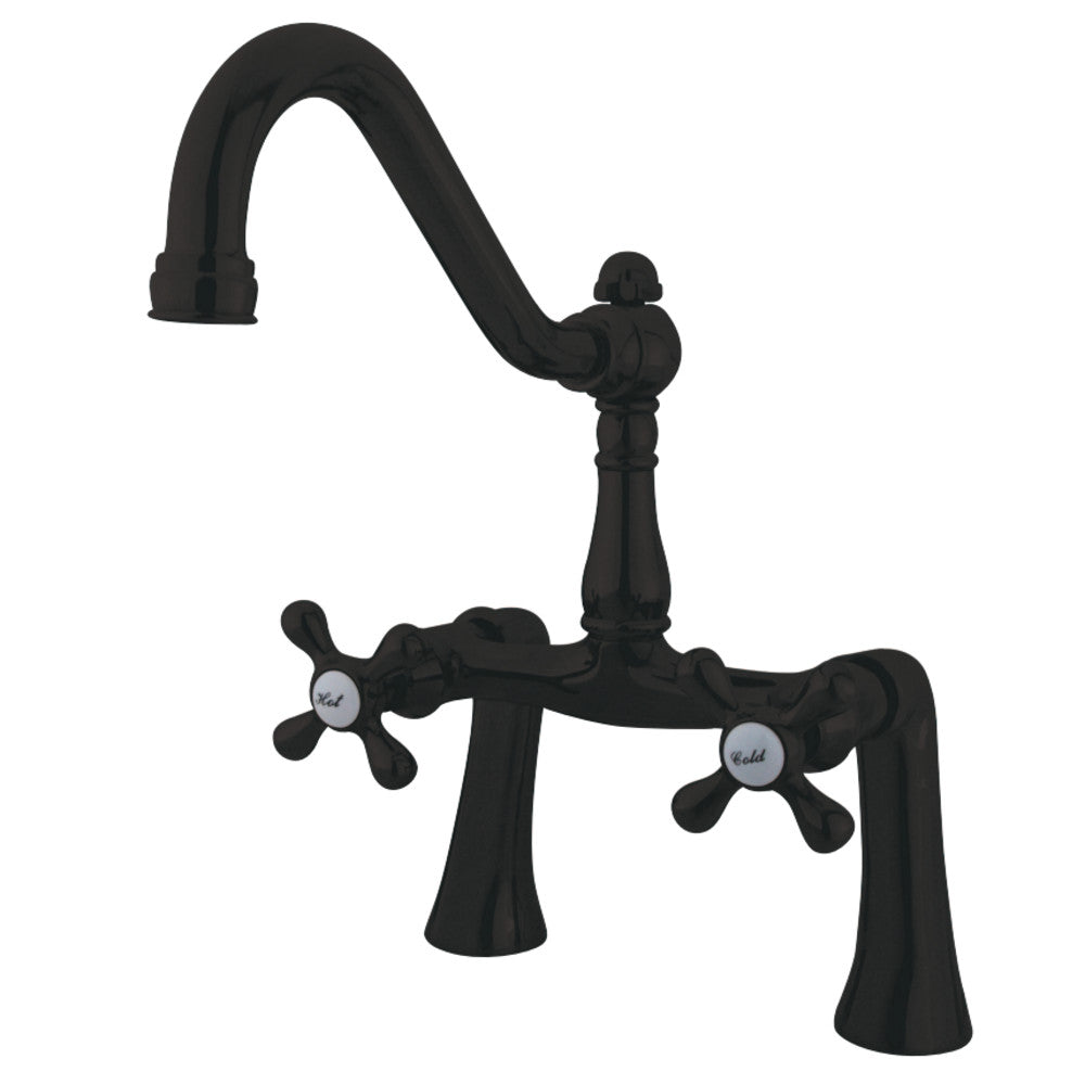 Kingston Brass KS3235AX Restoration 7-Inch Center Deck Mount Clawfoot Tub Faucet, Oil Rubbed Bronze - BNGBath