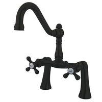 Thumbnail for Kingston Brass KS3235AX Restoration 7-Inch Center Deck Mount Clawfoot Tub Faucet, Oil Rubbed Bronze - BNGBath