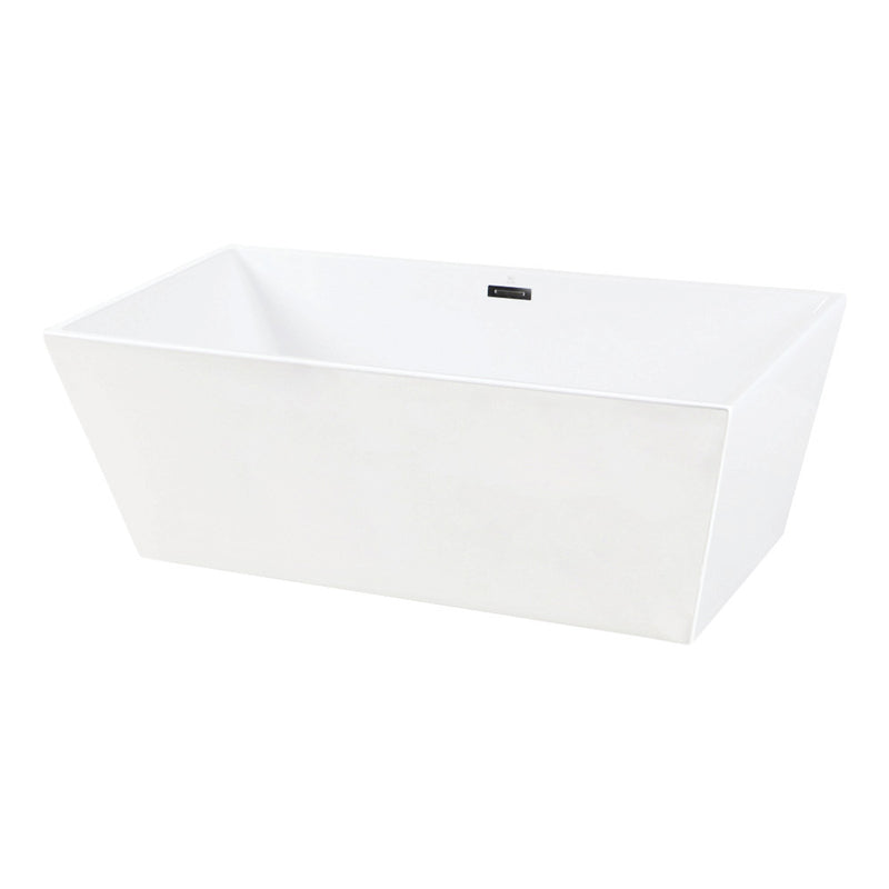 Aqua Eden VTSQ673224 67-Inch Acrylic Freestanding Tub with Drain, White - BNGBath