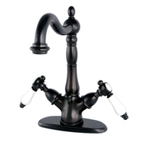 Thumbnail for Kingston Brass KS1435BPL Bel-Air Two-Handle Bathroom Faucet with Brass Pop-Up and Cover Plate, Oil Rubbed Bronze - BNGBath
