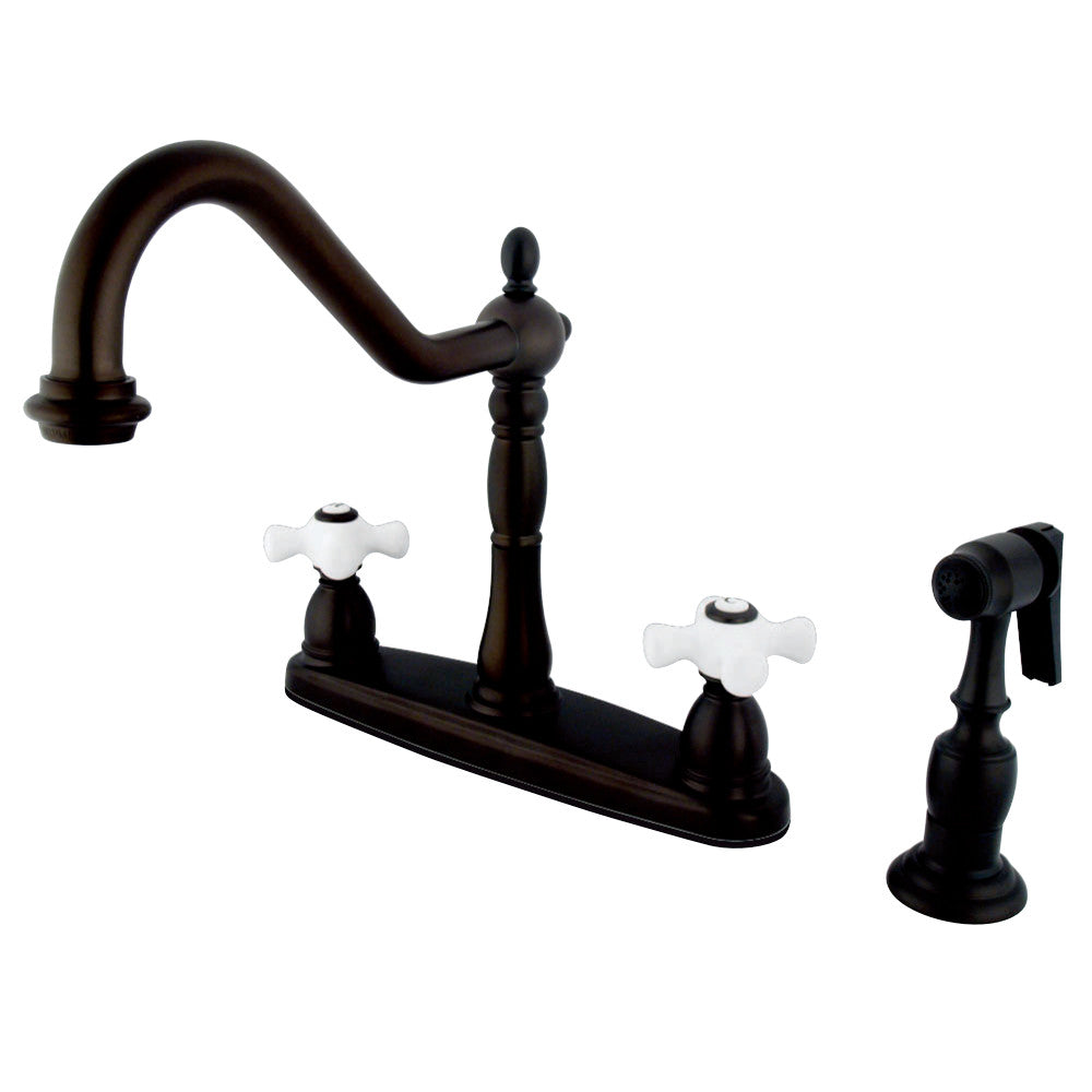 Kingston Brass KB1755PXBS Heritage Centerset Kitchen Faucet, Oil Rubbed Bronze - BNGBath