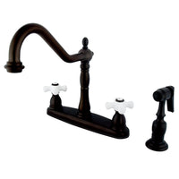 Thumbnail for Kingston Brass KB1755PXBS Heritage Centerset Kitchen Faucet, Oil Rubbed Bronze - BNGBath