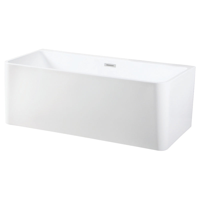 Aqua Eden VTSQ673023 67-Inch Acrylic Freestanding Tub with Drain, White - BNGBath