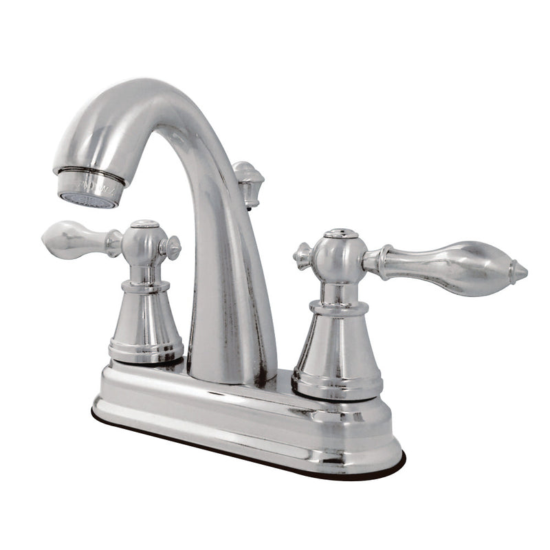 Fauceture FSY7618AL English Classic 4 in. Centerset Bathroom Faucet with Retail Pop-Up, Brushed Nickel - BNGBath