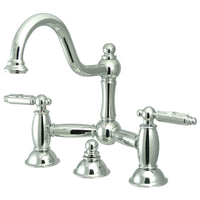 Thumbnail for Kingston Brass KS3911GL Restoration Bathroom Bridge Faucet, Polished Chrome - BNGBath