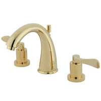 Thumbnail for Kingston Brass KS2962DFL 8 in. Widespread Bathroom Faucet, Polished Brass - BNGBath