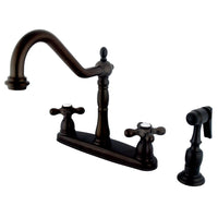 Thumbnail for Kingston Brass KB1755AXBS Heritage Centerset Kitchen Faucet, Oil Rubbed Bronze - BNGBath