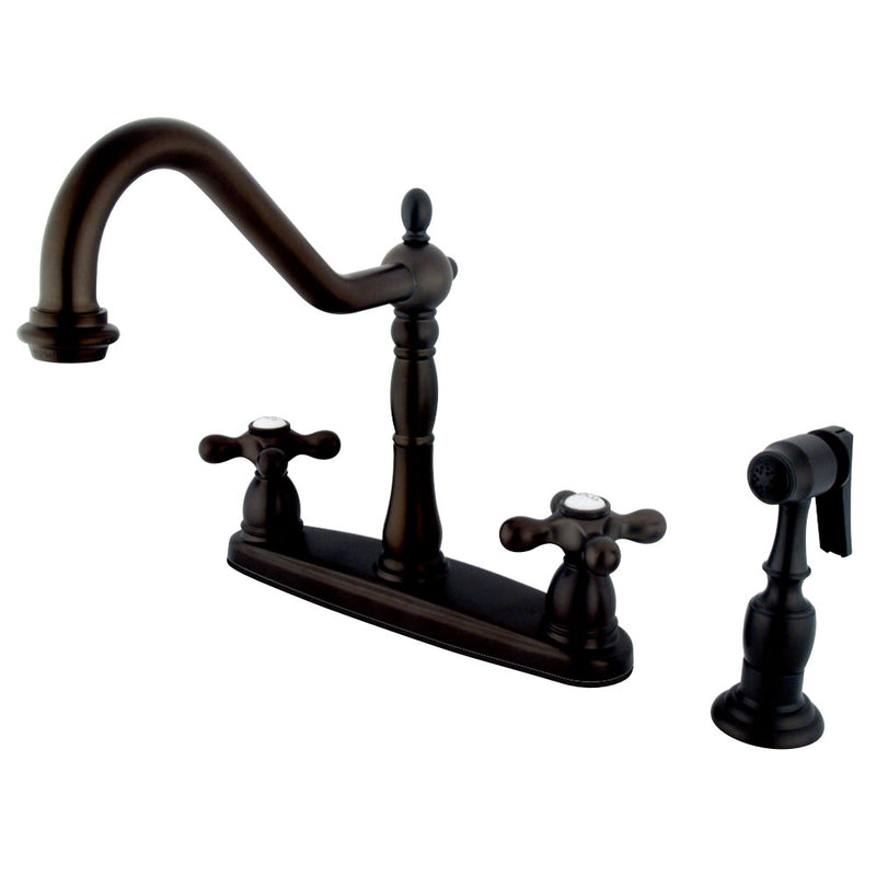 Kingston Brass KB1755AXBS Heritage Centerset Kitchen Faucet, Oil Rubbed Bronze - BNGBath