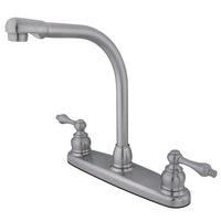 Thumbnail for Kingston Brass KB718ALLS Victorian Centerset Kitchen Faucet, Brushed Nickel - BNGBath