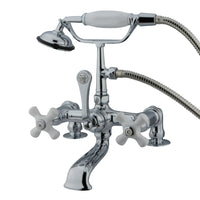 Thumbnail for Kingston Brass CC212T1 Vintage 7-Inch Deck Mount Clawfoot Tub Faucet with Hand Shower, Polished Chrome - BNGBath