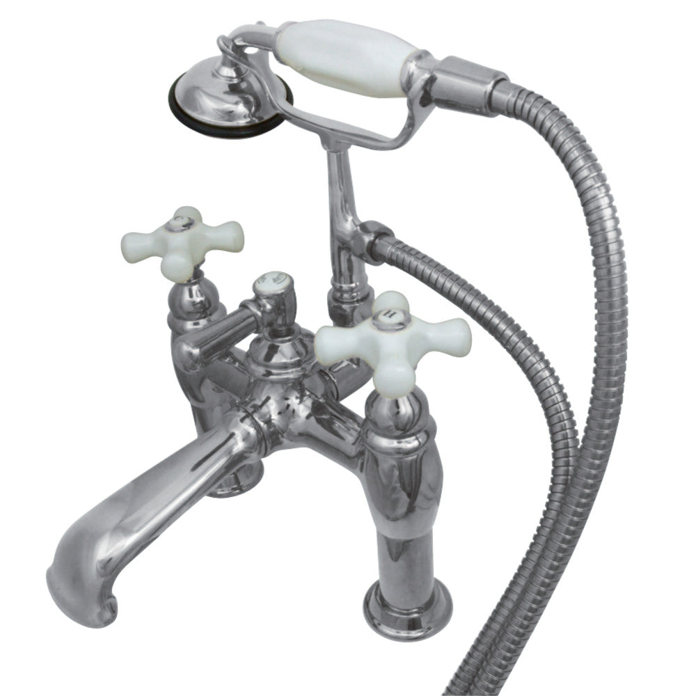 Kingston Brass CC612T1 Vintage 7-Inch Deck Mount Tub Faucet with Hand Shower, Polished Chrome - BNGBath