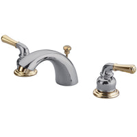 Thumbnail for Kingston Brass GKB954 Mini-Widespread Bathroom Faucet, Polished Chrome/Polished Brass - BNGBath