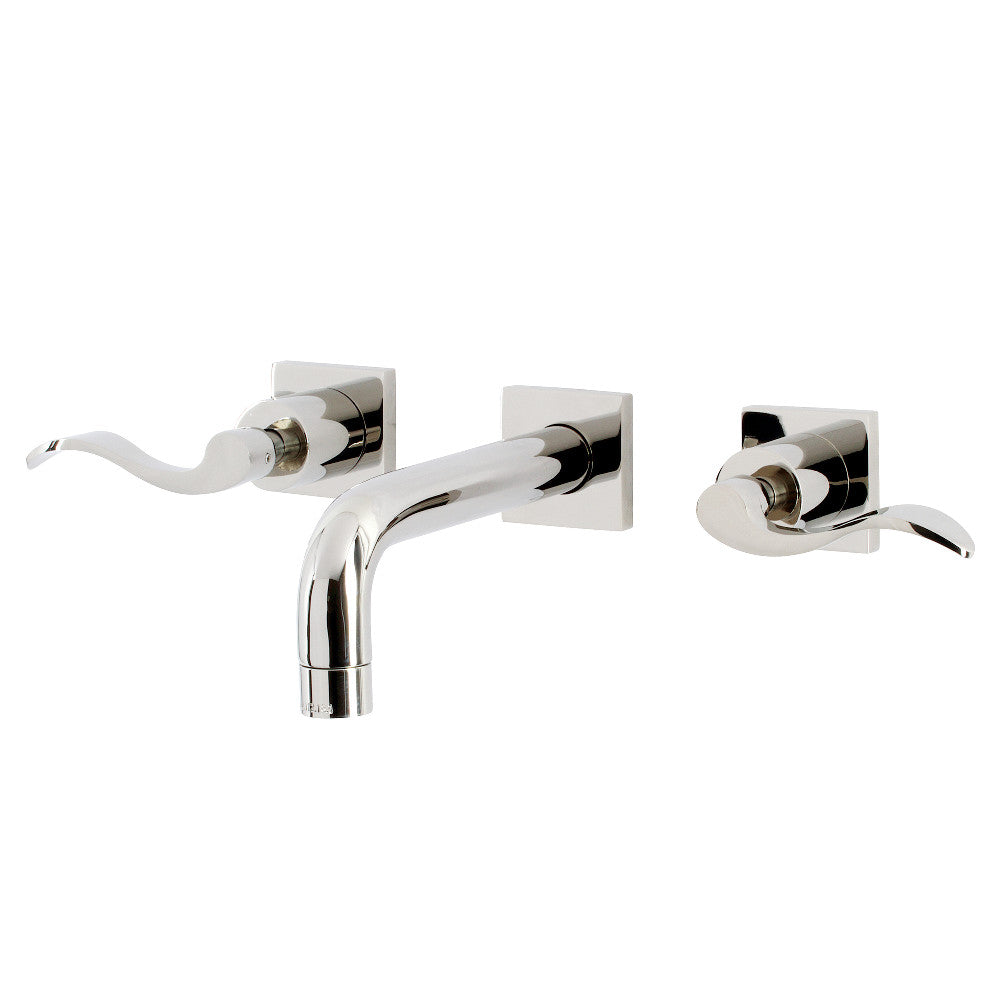 Kingston Brass KS6126DFL NuWave Two-Handle Wall Mount Bathroom Faucet, Polished Nickel - BNGBath