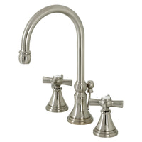 Thumbnail for Kingston Brass KS2988ZX Millennium Widespread Bathroom Faucet with Brass Pop-Up, Brushed Nickel - BNGBath