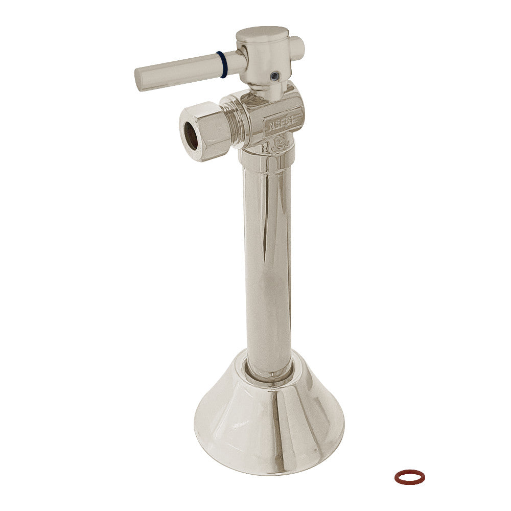 Kingston Brass CC83208DL 1/2" Sweat x 3/8" OD Comp Angle Shut-Off Valve with 5" Extension, Brushed Nickel - BNGBath