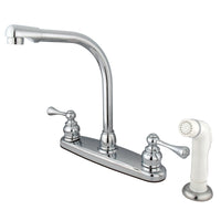 Thumbnail for Kingston Brass KB711BL 8-Inch Centerset Kitchen Faucet, Polished Chrome - BNGBath