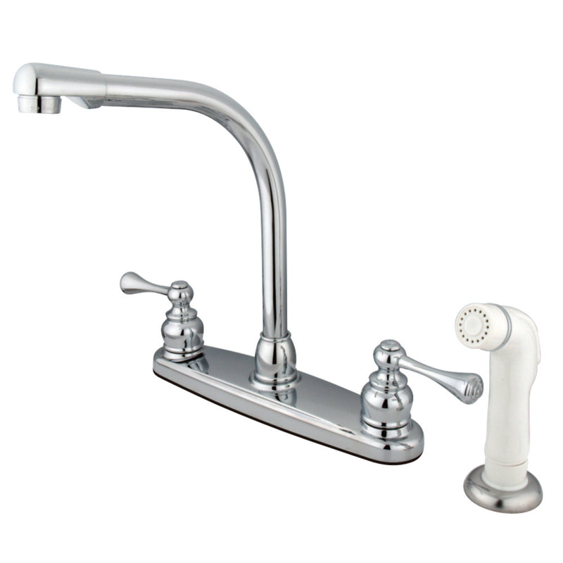 Kingston Brass KB711BL 8-Inch Centerset Kitchen Faucet, Polished Chrome - BNGBath