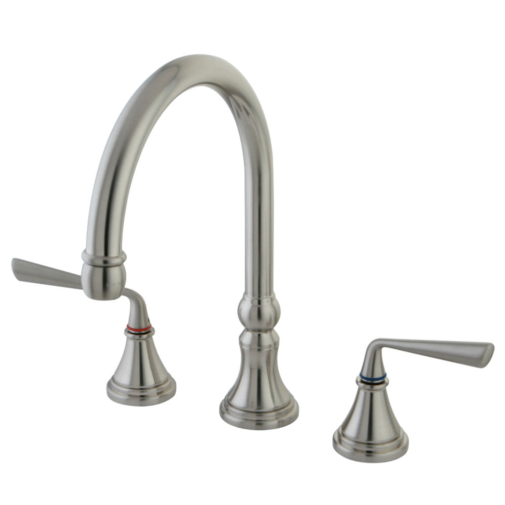 Kingston Brass KS2798ZLLS Widespread Kitchen Faucet, Brushed Nickel - BNGBath