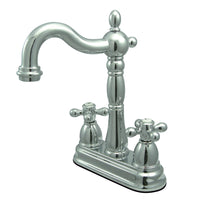 Thumbnail for Kingston Brass KB1491AX Heritage Two-Handle Bar Faucet, Polished Chrome - BNGBath