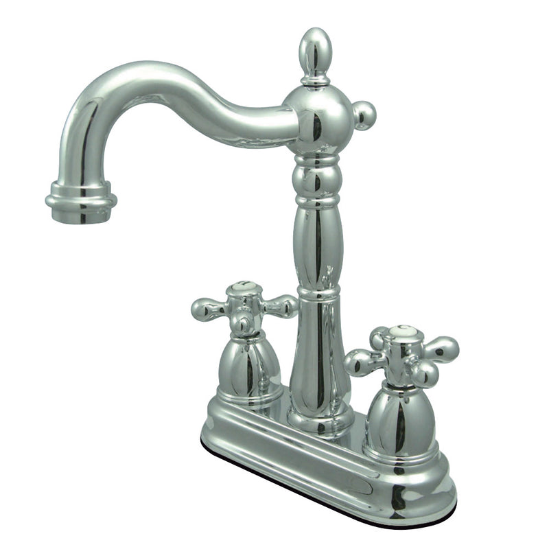 Kingston Brass KB1491AX Heritage Two-Handle Bar Faucet, Polished Chrome - BNGBath