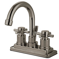 Thumbnail for Kingston Brass KS8668DX Concord 4 in. Centerset Bathroom Faucet with Brass Pop-Up, Brushed Nickel - BNGBath