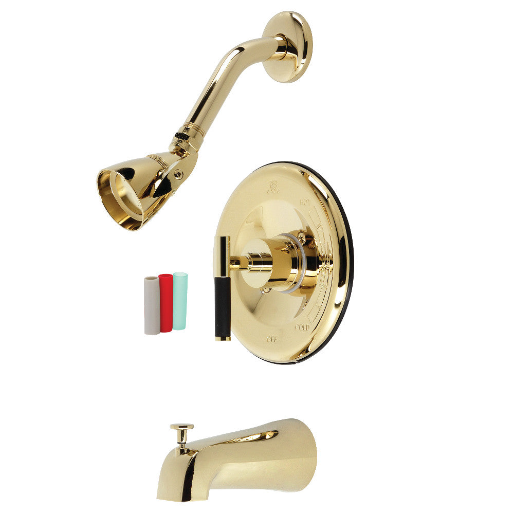 Kingston Brass KB6632CKL Kaiser Sungle-Handle Tub and Shower Faucet, Polished Brass - BNGBath