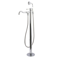 Thumbnail for Kingston Brass KS7131DPL Paris Freestanding Tub Faucet with Hand Shower, Polished Chrome - BNGBath