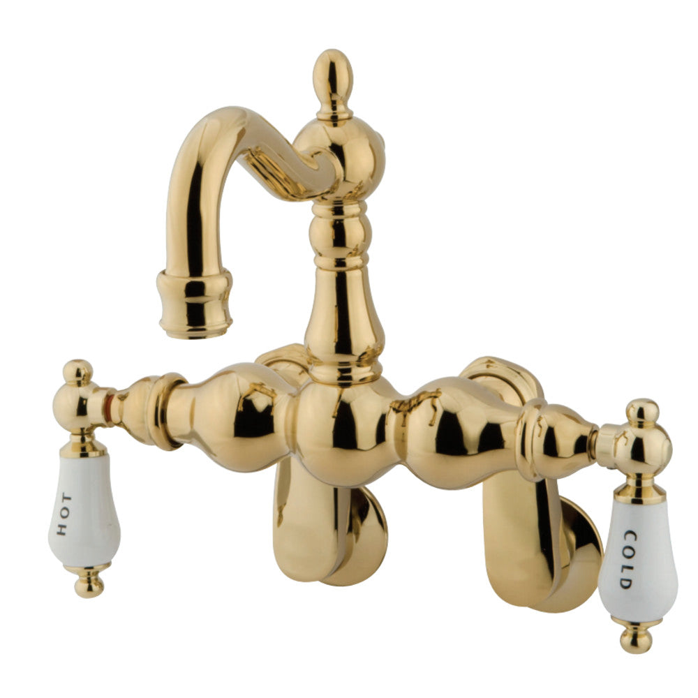 Kingston Brass CC1085T2 Vintage Adjustable Center Wall Mount Tub Faucet, Polished Brass - BNGBath