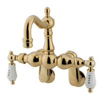 Thumbnail for Kingston Brass CC1085T2 Vintage Adjustable Center Wall Mount Tub Faucet, Polished Brass - BNGBath