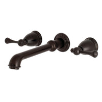 Thumbnail for Kingston Brass KS7025BL English Country 2-Handle Wall Mount Roman Tub Faucet, Oil Rubbed Bronze - BNGBath