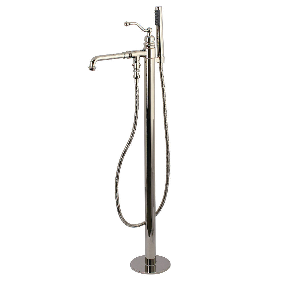 Kingston Brass KS7036ABL English Country Freestanding Tub Faucet with Hand Shower, Polished Nickel - BNGBath