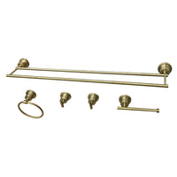 Thumbnail for Kingston Brass BAH821330478SB Concord 5-Piece Bathroom Accessory Set, Brushed Brass - BNGBath