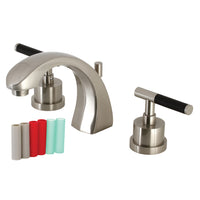 Thumbnail for Kingston Brass KS4988CKL Kaiser Widespread Bathroom Faucet with Brass Pop-Up, Brushed Nickel - BNGBath