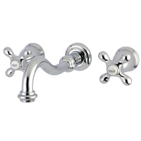 Thumbnail for Kingston Brass KS3121AX Vintage 2-Handle Wall Mount Bathroom Faucet, Polished Chrome - BNGBath