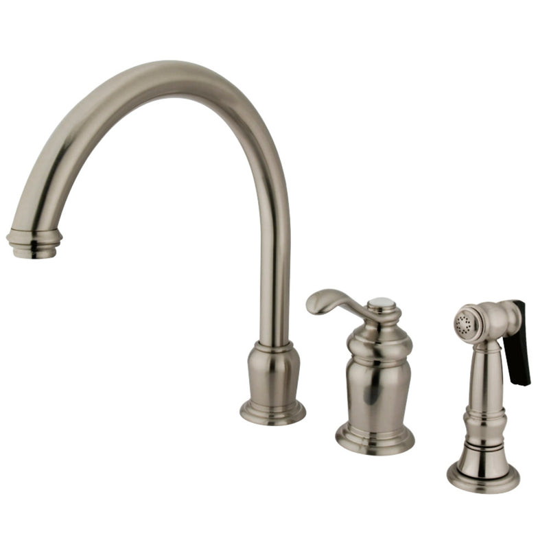 Kingston Brass KS7828TLBS Single-Handle Widespread Kitchen Faucet, Brushed Nickel - BNGBath