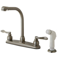 Thumbnail for Kingston Brass KB8758NFL NuWave French Centerset Kitchen Faucet, Brushed Nickel - BNGBath