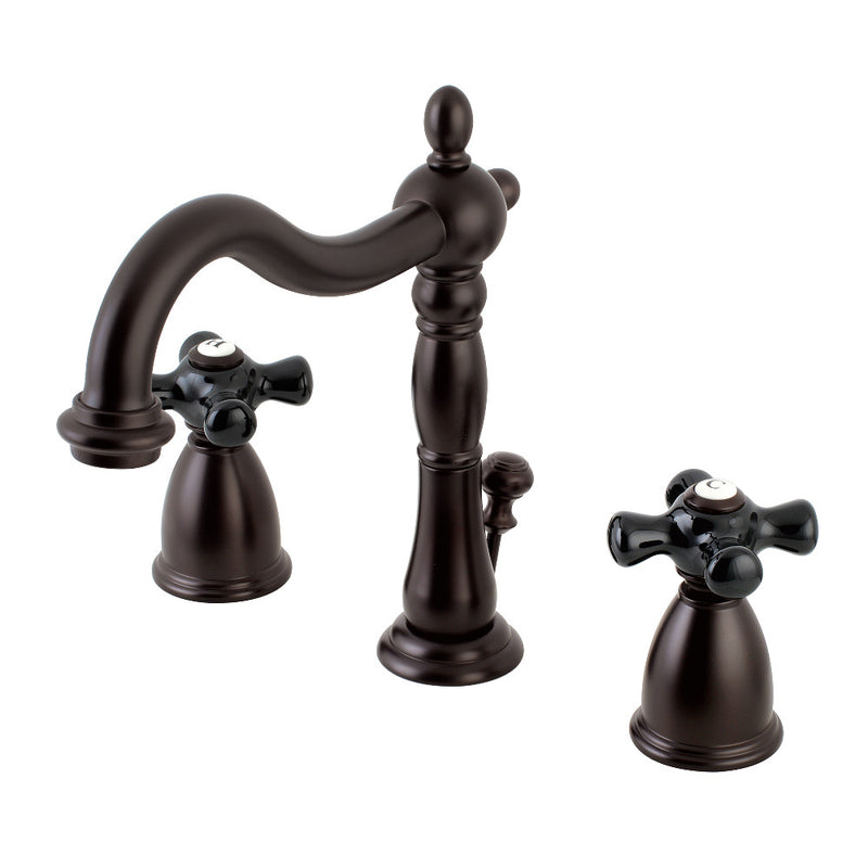 Kingston Brass KB1975PKX Duchess Widespread Bathroom Faucet with Plastic Pop-Up, Oil Rubbed Bronze - BNGBath