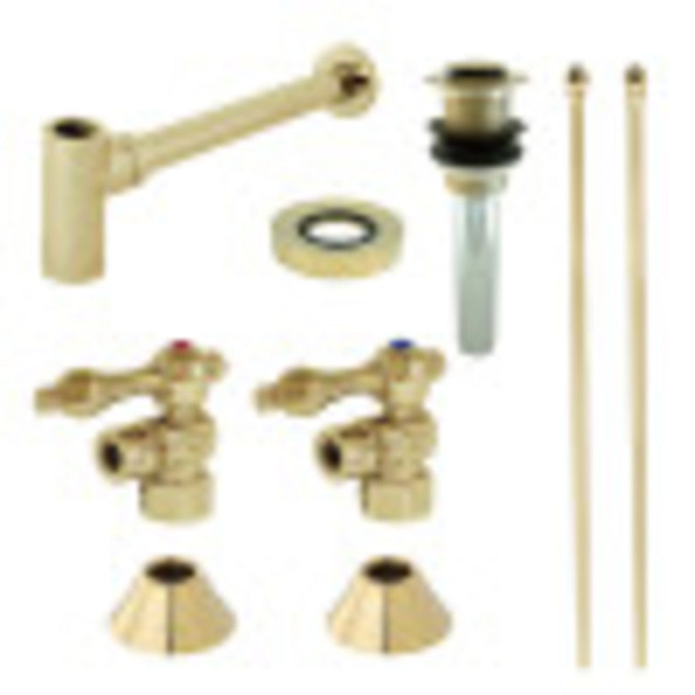 Kingston Brass CC43102VKB30 Traditional Plumbing Sink Trim Kit with P-Trap and Drain, Polished Brass - BNGBath