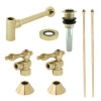 Thumbnail for Kingston Brass CC43102VKB30 Traditional Plumbing Sink Trim Kit with P-Trap and Drain, Polished Brass - BNGBath