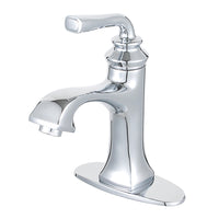 Thumbnail for Fauceture LS4421RXL Restoration Single-Handle Bathroom Faucet with Push-Up Drain and Deck Plate, Polished Chrome - BNGBath