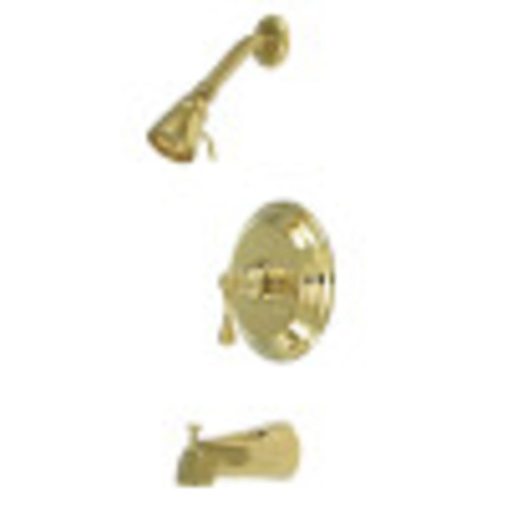 Kingston Brass GKB2632BL Water Saving Metropolitan Tub & Shower Faucet with Lever Handle, Polished Brass - BNGBath