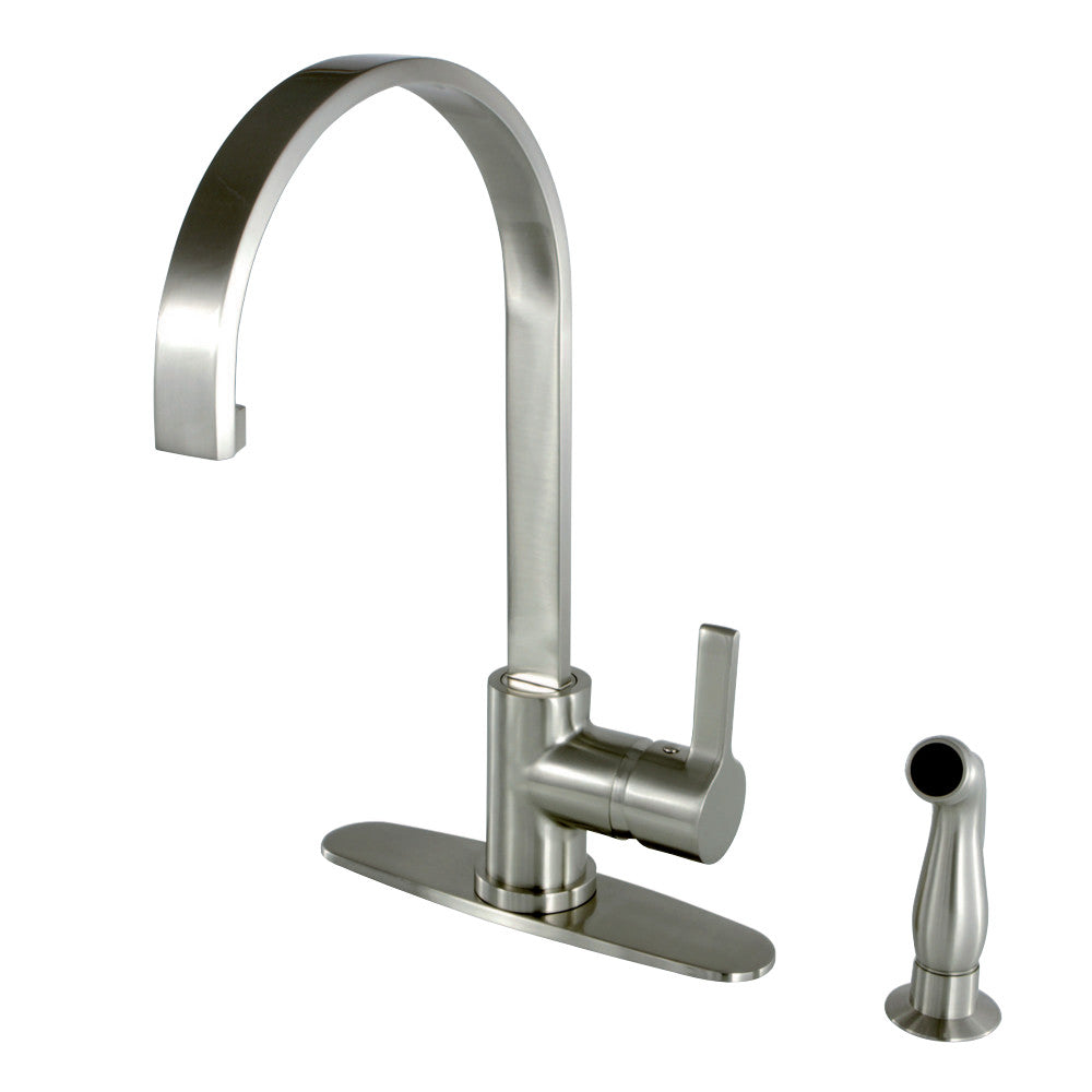 Gourmetier LS8718CTLSP Continental Single-Handle Kitchen Faucet with Side Sprayer, Brushed Nickel - BNGBath