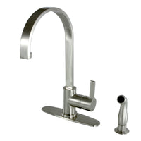 Thumbnail for Gourmetier LS8718CTLSP Continental Single-Handle Kitchen Faucet with Side Sprayer, Brushed Nickel - BNGBath